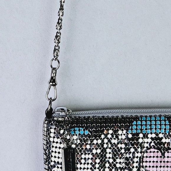 Whiting and Davis Floral Heart Design Reflecting Metal Mesh Convertible Bag NWOT - Picture 6 of 8